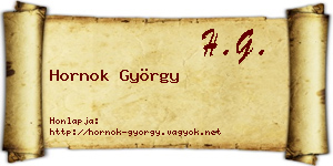 Hornok György névjegykártya