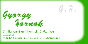 gyorgy hornok business card